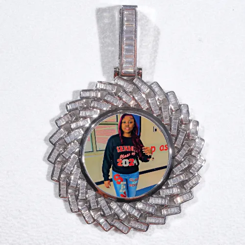 Large 3D Baguette Custom Picture Pendant sold by The GUU Shop