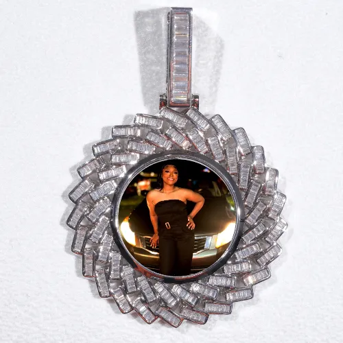 Large 3D Baguette Custom Picture Pendant sold by The GUU Shop