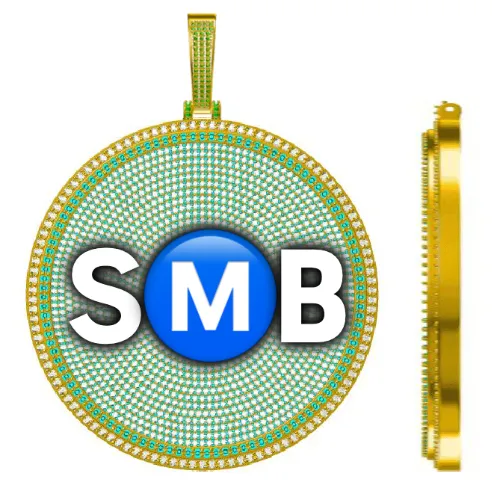 CUSTOM LETTER NECKLACE 3D BIG DISC sold by The GUU Shop