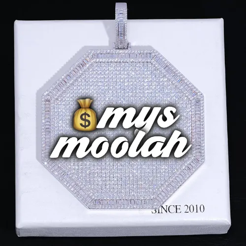 CUSTOM LETTER NECKLACE 3D BIG OCTAGON sold by The GUU Shop