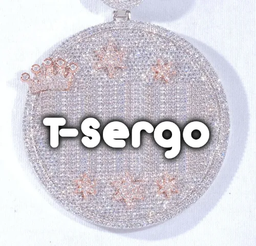 CUSTOM LETTER NECKLACE 3D BIG CROWN DISC sold by The GUU Shop