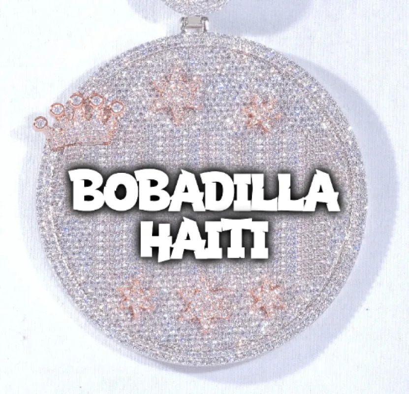 CUSTOM LETTER NECKLACE 3D BIG CROWN DISC sold by The GUU Shop