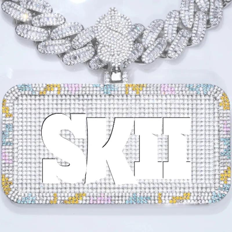 CUSTOM LETTER NECKLACE 3D COLORFUL SQUARE sold by The GUU Shop