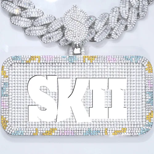 CUSTOM LETTER NECKLACE 3D COLORFUL SQUARE sold by The GUU Shop