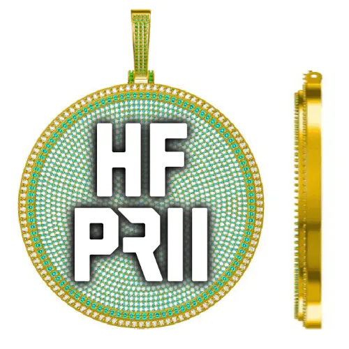 CUSTOM LETTER NECKLACE 3D BIG DISC sold by The GUU Shop