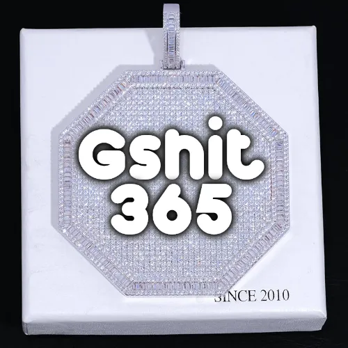 CUSTOM LETTER NECKLACE 3D BIG OCTAGON sold by The GUU Shop