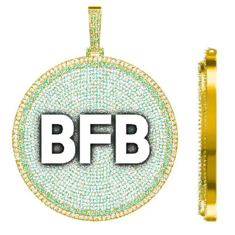 CUSTOM LETTER NECKLACE 3D BIG DISC sold by The GUU Shop