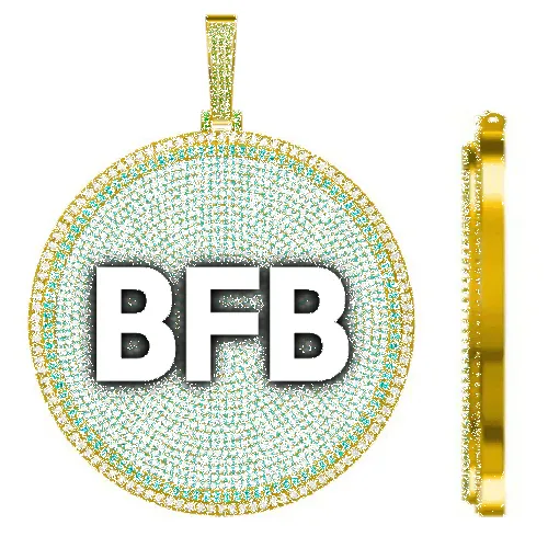 CUSTOM LETTER NECKLACE 3D BIG DISC sold by The GUU Shop