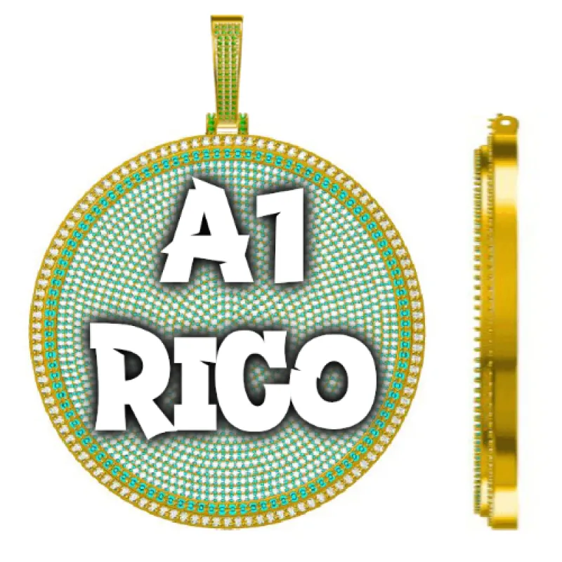 CUSTOM LETTER NECKLACE 3D BIG DISC sold by The GUU Shop