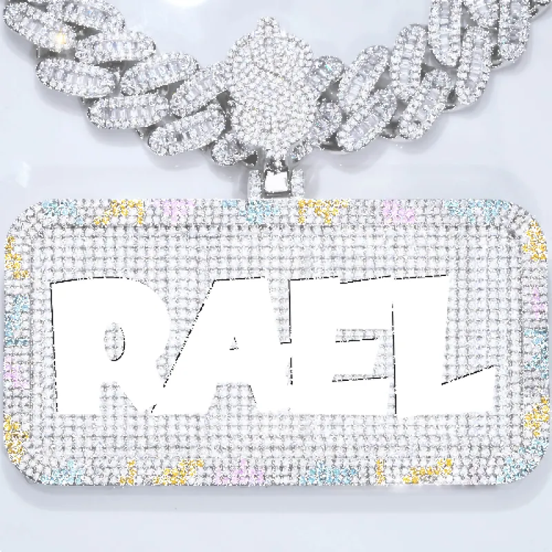 CUSTOM LETTER NECKLACE 3D COLORFUL SQUARE sold by The GUU Shop