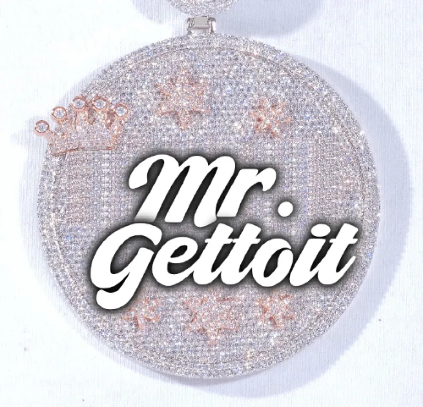 CUSTOM LETTER NECKLACE 3D BIG CROWN DISC sold by The GUU Shop