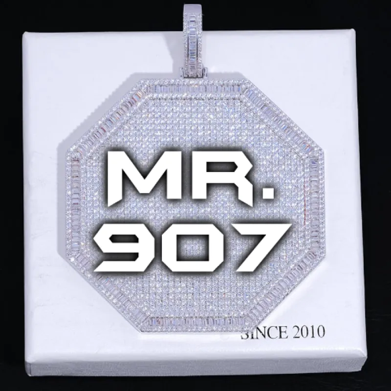 CUSTOM LETTER NECKLACE 3D BIG OCTAGON made by The GUU Shop