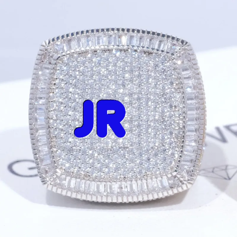 CUSTOM LETTER 3D ICED RING sold by The GUU Shop