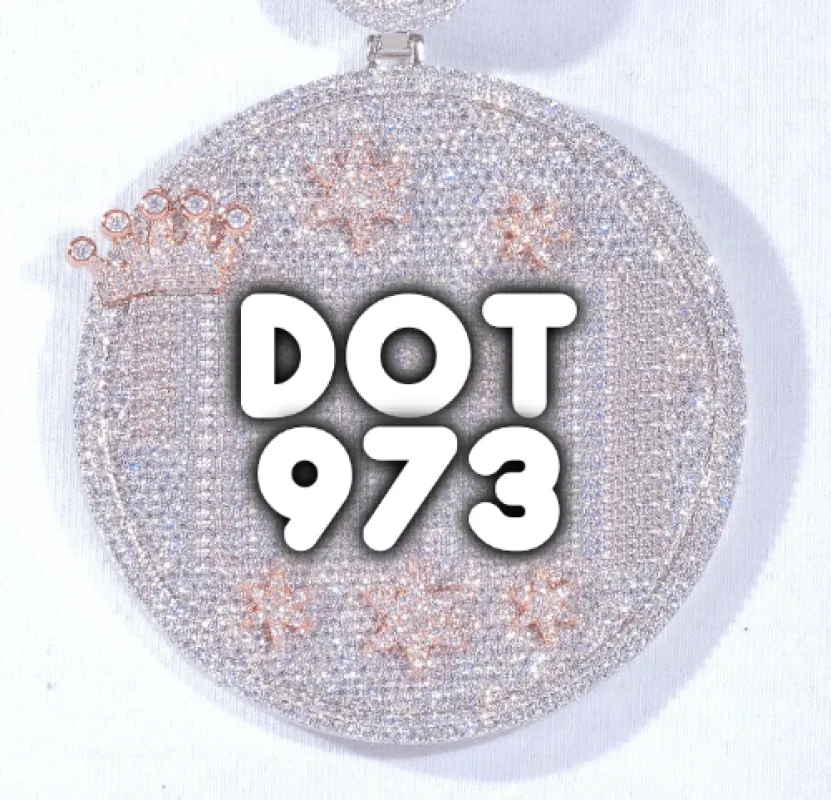 CUSTOM LETTER NECKLACE 3D BIG CROWN DISC sold by The GUU Shop