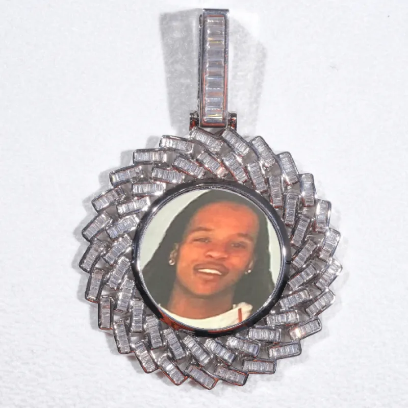Large 3D Baguette Custom Picture Pendant sold by The GUU Shop