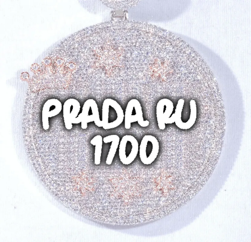 CUSTOM LETTER NECKLACE 3D BIG CROWN DISC sold by The GUU Shop