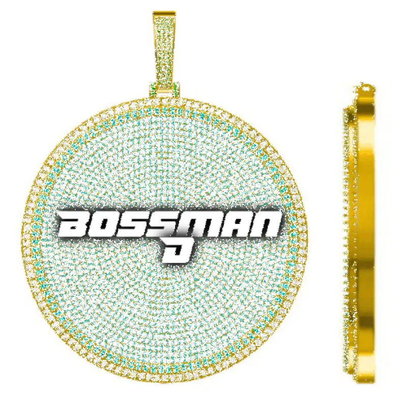 CUSTOM LETTER NECKLACE 3D BIG DISC sold by The GUU Shop