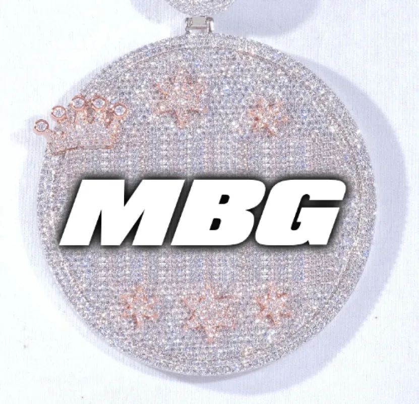 CUSTOM LETTER NECKLACE 3D BIG CROWN DISC sold by The GUU Shop