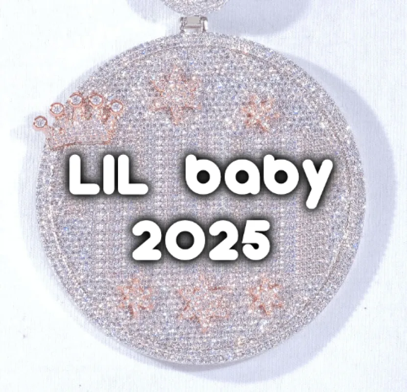 CUSTOM LETTER NECKLACE 3D BIG CROWN DISC sold by The GUU Shop