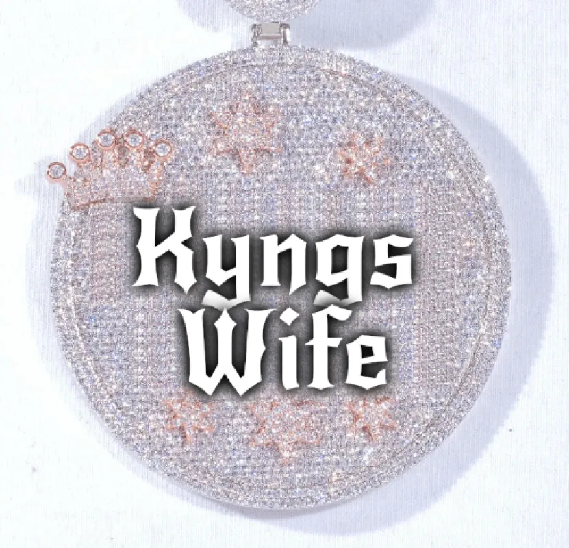 CUSTOM LETTER NECKLACE 3D BIG CROWN DISC made by The GUU Shop