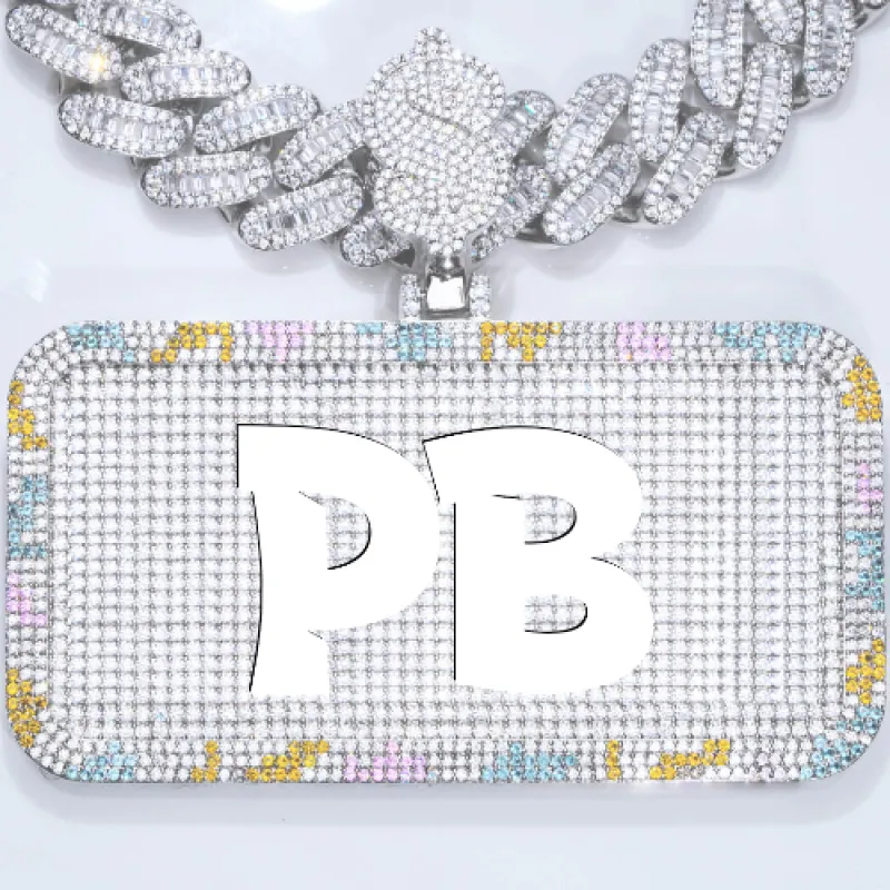 CUSTOM LETTER NECKLACE 3D COLORFUL SQUARE sold by The GUU Shop