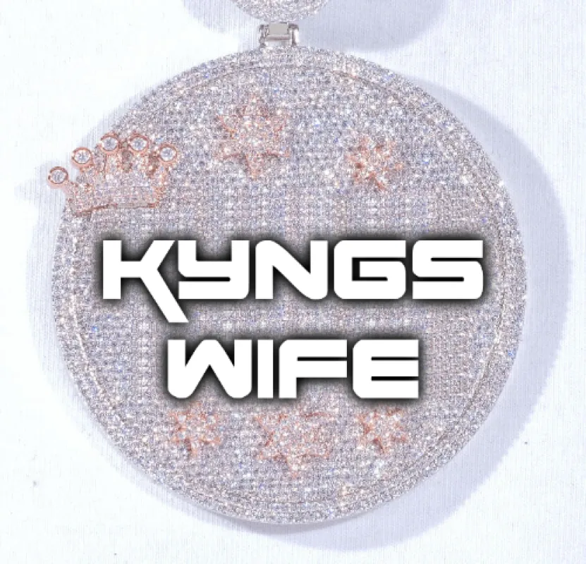 CUSTOM LETTER NECKLACE 3D BIG CROWN DISC sold by The GUU Shop