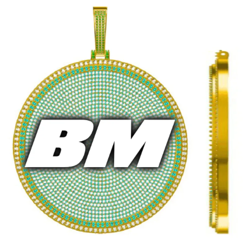 CUSTOM LETTER NECKLACE 3D BIG DISC sold by The GUU Shop