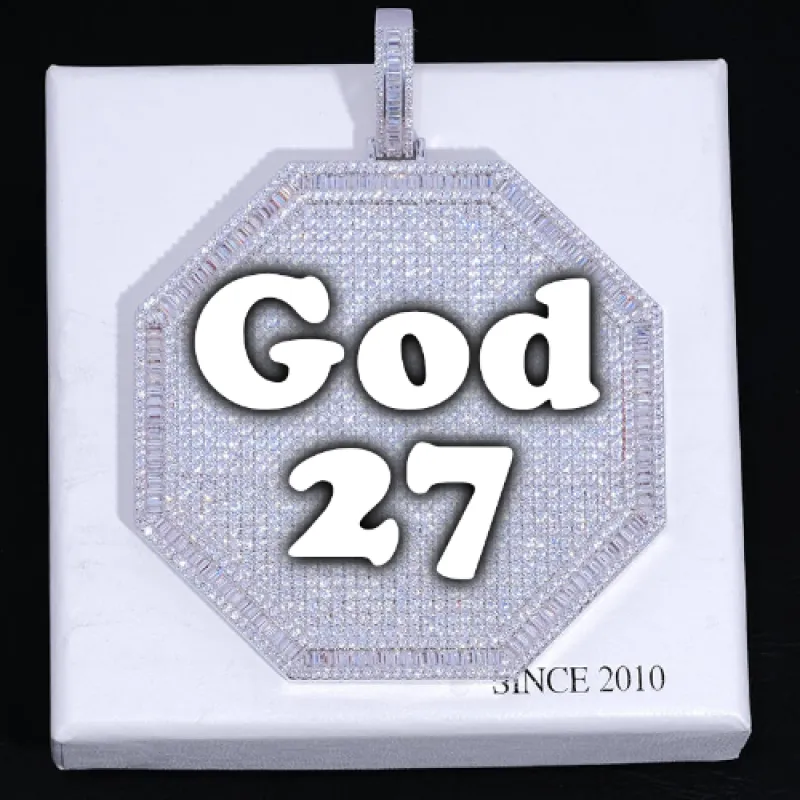 CUSTOM LETTER NECKLACE 3D BIG OCTAGON sold by The GUU Shop