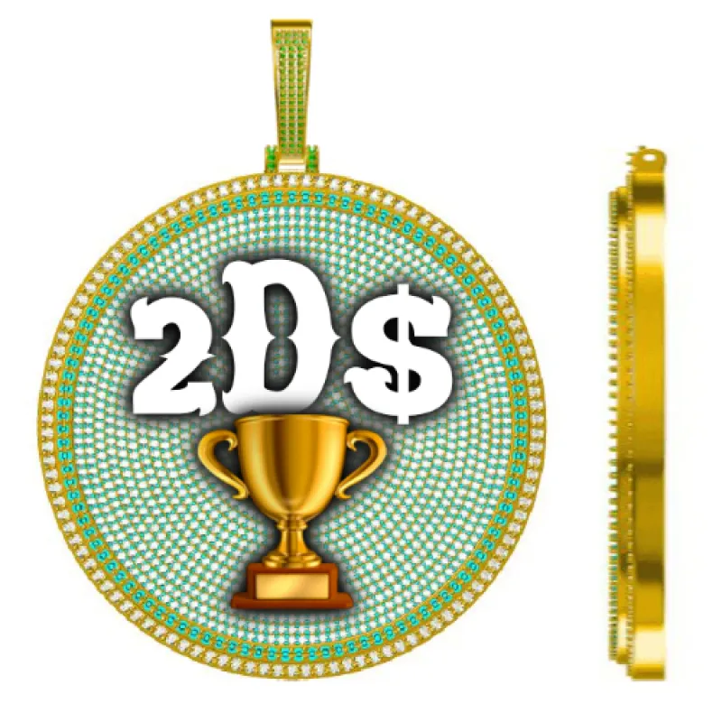 CUSTOM LETTER NECKLACE 3D BIG DISC sold by The GUU Shop