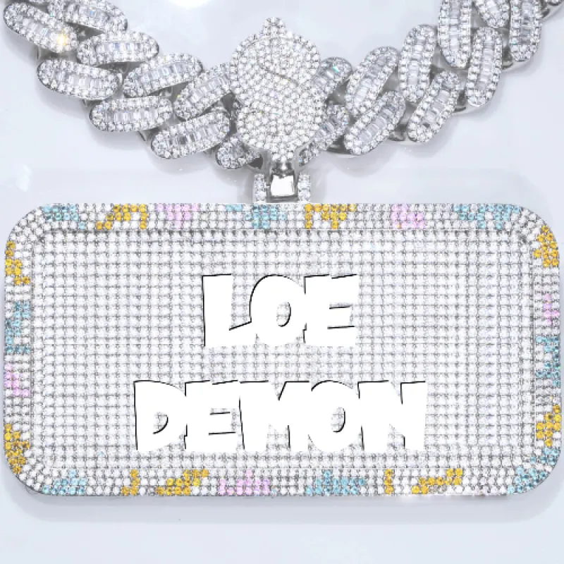 CUSTOM LETTER NECKLACE 3D COLORFUL SQUARE sold by The GUU Shop