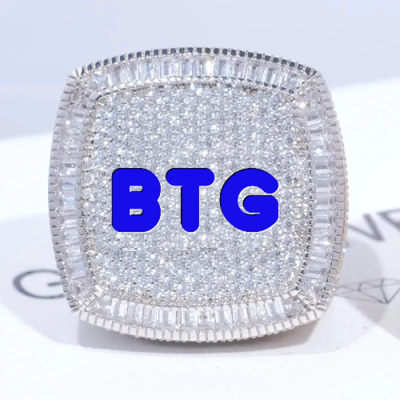 CUSTOM LETTER 3D ICED RING sold by The GUU Shop