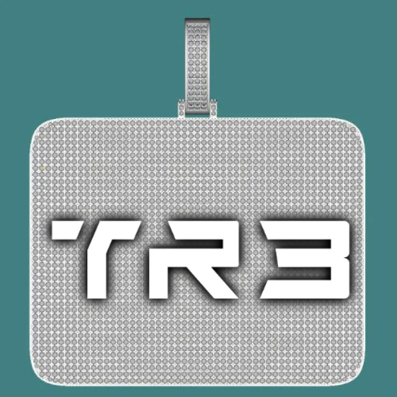 CUSTOM LETTER NECKLACE 3D BIG SQUARE sold by The GUU Shop