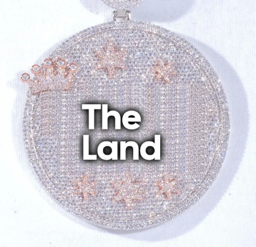 CUSTOM LETTER NECKLACE 3D BIG CROWN DISC sold by The GUU Shop