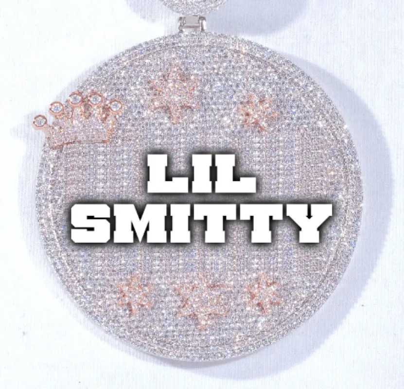 CUSTOM LETTER NECKLACE 3D BIG CROWN DISC sold by The GUU Shop