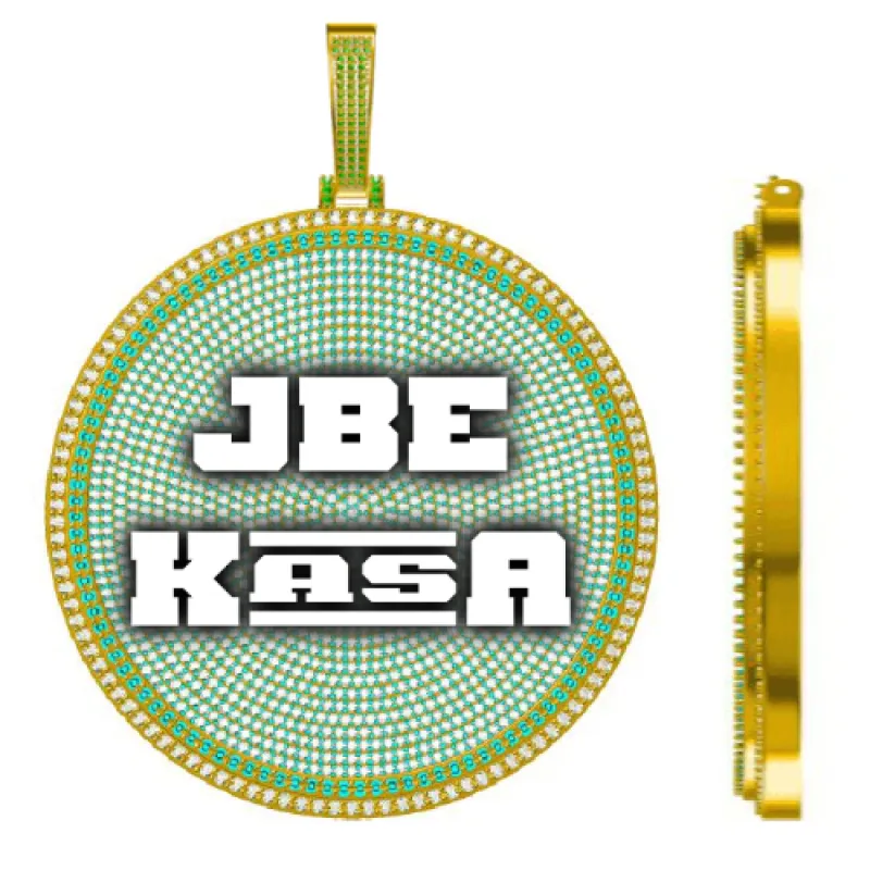 CUSTOM LETTER NECKLACE 3D BIG DISC sold by The GUU Shop