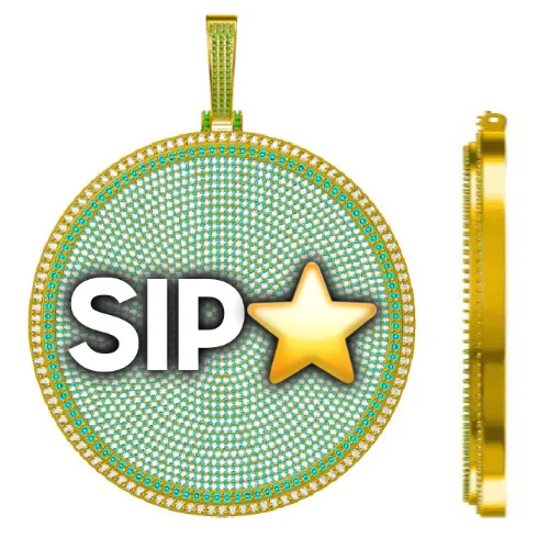 CUSTOM LETTER NECKLACE 3D BIG DISC sold by The GUU Shop