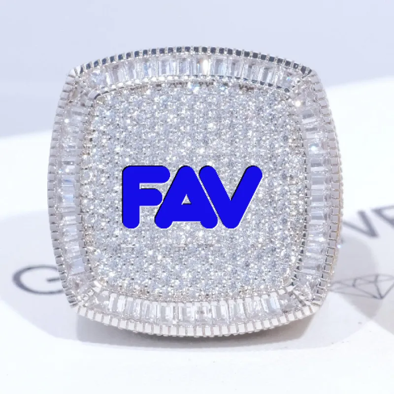 CUSTOM LETTER 3D ICED RING sold by The GUU Shop