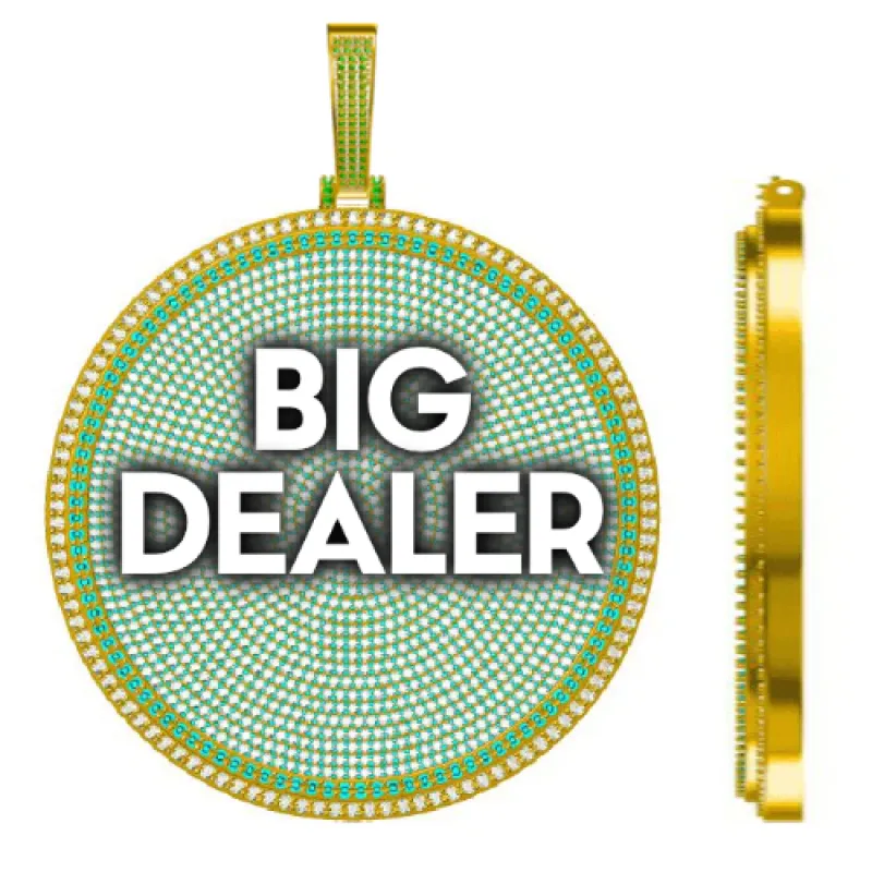 CUSTOM LETTER NECKLACE 3D BIG DISC sold by The GUU Shop