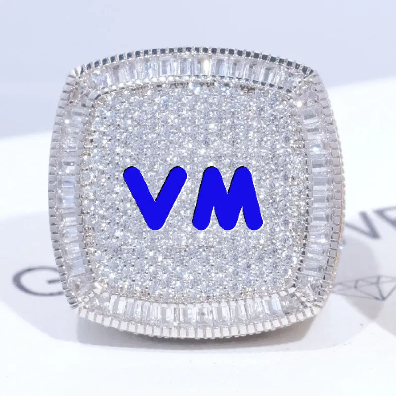 CUSTOM LETTER 3D ICED RING sold by The GUU Shop