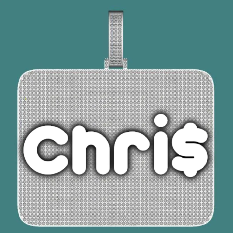 CUSTOM LETTER NECKLACE 3D BIG SQUARE sold by The GUU Shop