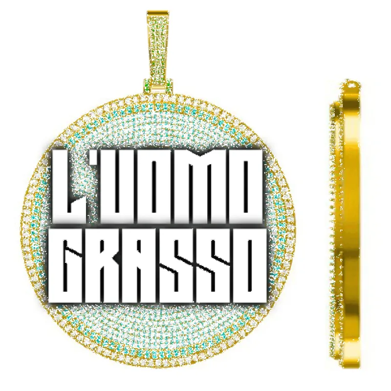 CUSTOM LETTER NECKLACE 3D BIG DISC sold by The GUU Shop