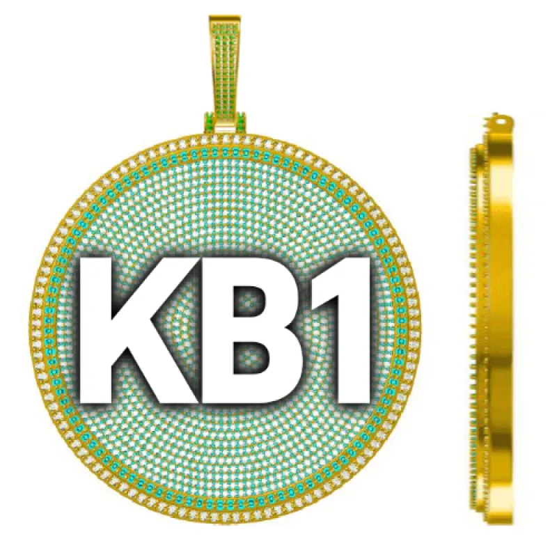 CUSTOM LETTER NECKLACE 3D BIG DISC sold by The GUU Shop