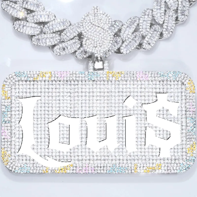 CUSTOM LETTER NECKLACE 3D COLORFUL SQUARE sold by The GUU Shop