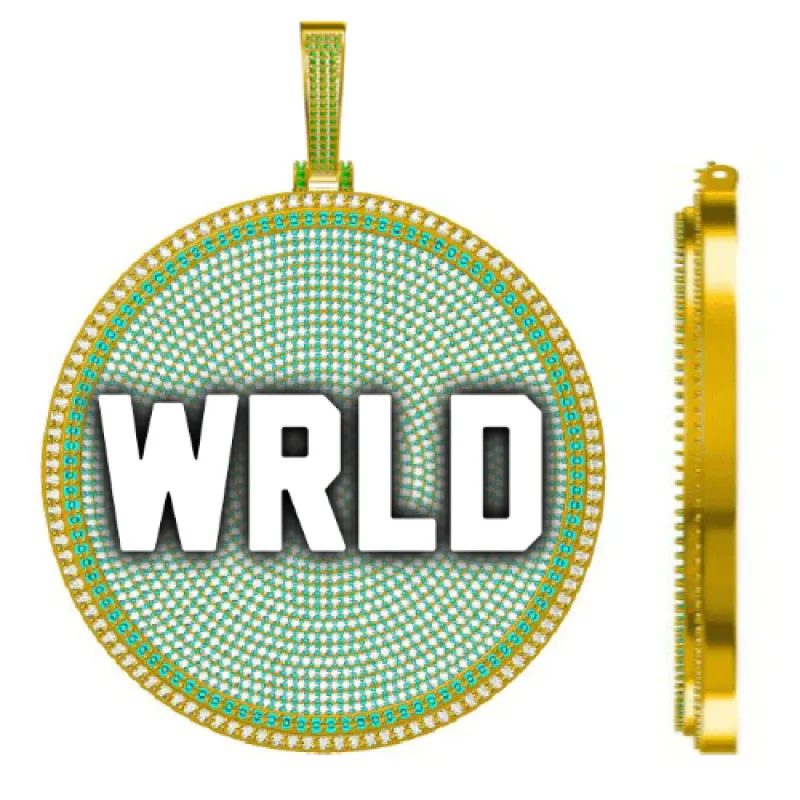 CUSTOM LETTER NECKLACE 3D BIG DISC sold by The GUU Shop