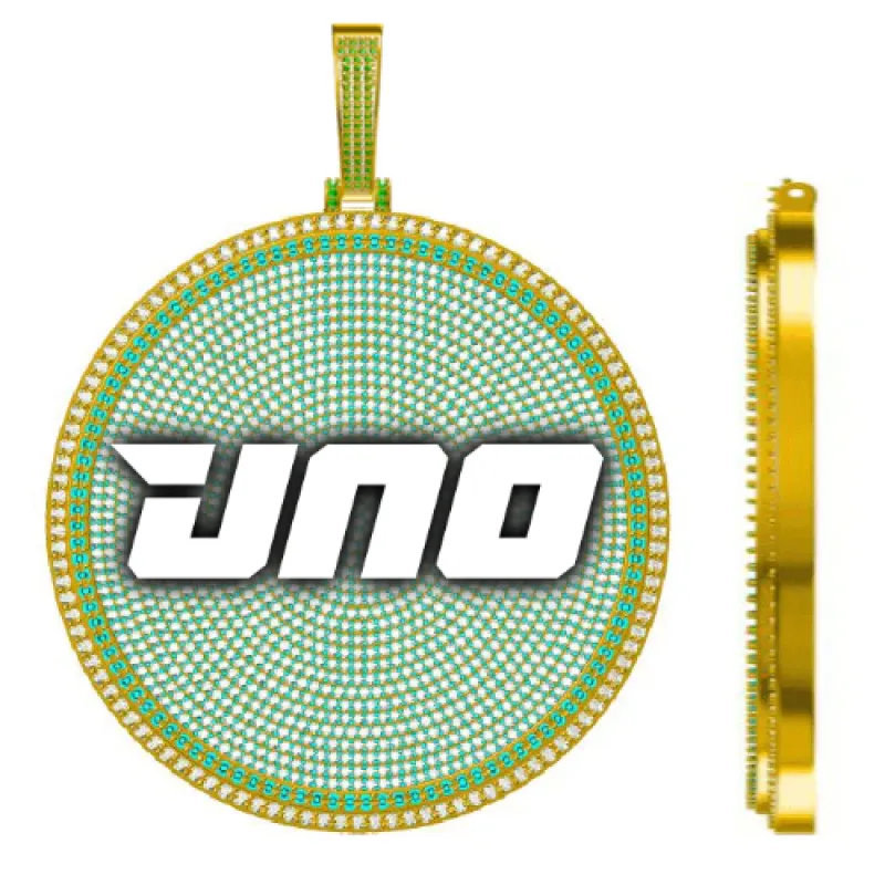 CUSTOM LETTER NECKLACE 3D BIG DISC sold by The GUU Shop