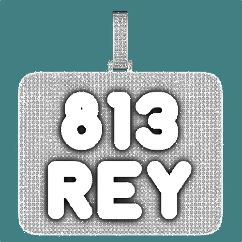 CUSTOM LETTER NECKLACE 3D BIG SQUARE sold by The GUU Shop