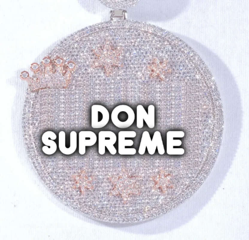 CUSTOM LETTER NECKLACE 3D BIG CROWN DISC sold by The GUU Shop