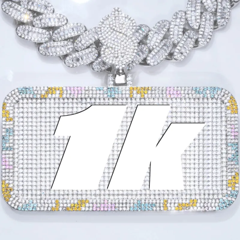 CUSTOM LETTER NECKLACE 3D COLORFUL SQUARE sold by The GUU Shop