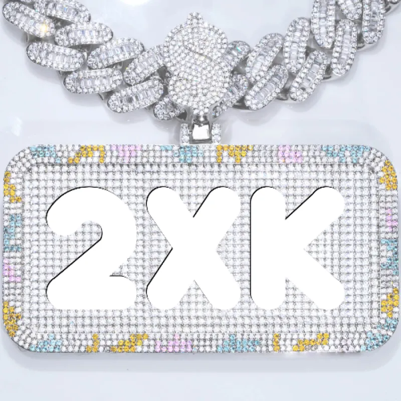 CUSTOM LETTER NECKLACE 3D COLORFUL SQUARE sold by The GUU Shop