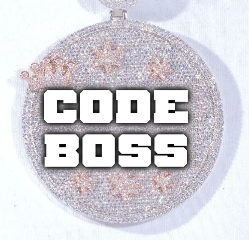 CUSTOM LETTER NECKLACE 3D BIG CROWN DISC sold by The GUU Shop